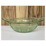 Jeannette Glass Cherry Blossom Green Bowl, 11'