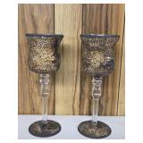 Two Gorgeous Candle Sconces. Gold Color crackle