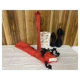 Skincom, portable shade and 2 umbrellas