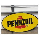 Pennzoil Plastic Oval Sign 35 1/2x 19 1/2