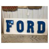 Ford, wood/metal handmade sign.  77x28.5