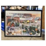 Framed puzzle picture   29x21 CUTE!!