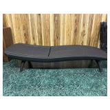 Adjustable sun lounger, resin rattan design, dark