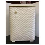 50s Starburst Brass Woven Wicker Laundry Basket