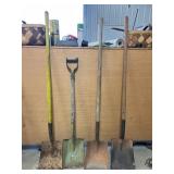 Four, square shovels