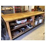 8 Ft x 30 x 35 tall Work Table with Bins for