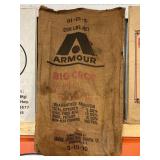 Armour, Big Crop Fertilizer sack.  22x36