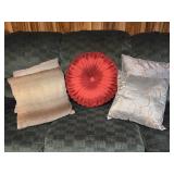 Throw Pillows, two sets, teal with gold and