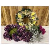 Beautiful wreath with silk flower spikes