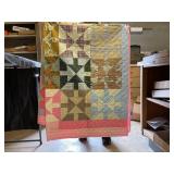 Hand Stitched Full Size Quilt Pink Squares