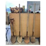 Four, round tip shovels