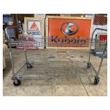 Heavy-Duty, chrome-plated steel wire frame cart.