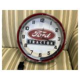 Neon Ford Tractor clock, needs battery, found as