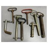 Various types of hitch pins, lot of 8