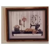 17x21' Sewing Picture Frame and Clock