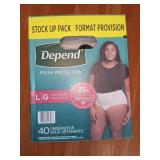 Unopened box of Depends Large Dry Sheild