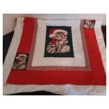 Machine Stitched Christmas Kitten Baby Quilt