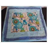 Hand Stitched Baby Blue Owls Baby Quilt