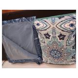 Queen or King Sized Blue Plush Blanket with