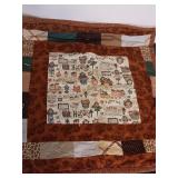 Hand Stitched Fall Brown Baby Quilt