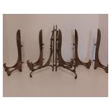 6 Vintage Brass Easels