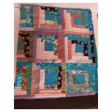 Machine Stitched Twin Sized Blue Multi- Floral