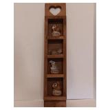 Wooden Heart Wall Decorative Figurine Holder with