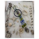 Costume Glitter Bangles Pins Necklaces