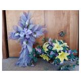 Hand Made Ribbon Cross and Artificial Floral