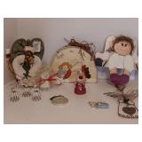 Assortment of HandMade Angels Including Wall