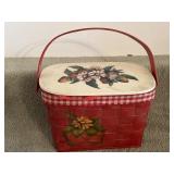 Vintage wooden, decoupage, strawberry basket