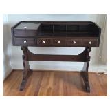 Nice Vintage Tavern Trestle Desk, Dark Pine, 37'