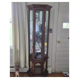 Oak Curio Cabinet, 5 shelves.,  25' w x 10.5 d x