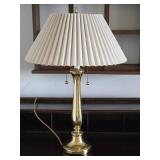 Pretty Brass Lamp with Beige Pleated Shade and