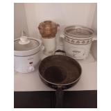 Two Rival Crock Pots 1 without Inside Glass Pot,