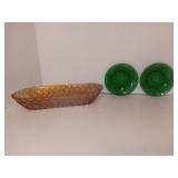 Vintage Indiana Carnival Glass Celery Dish with
