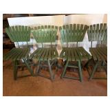 Vintage Swivel Green Painted Stools
