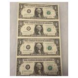 1985 Uncut $1.00 Bills 4B 99855703B