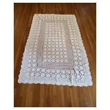Vintage crochet table cloth.  Has 2 small stains