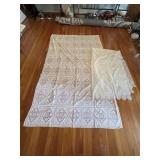 Two, vintage, lace tablecloths