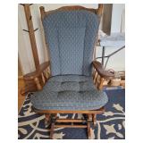 Vintage Oak Glider with Cushions.  Needs
