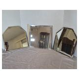 Three Mirror Wall Hangings, Beveled Glass.