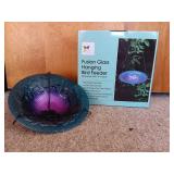 Fusion Glass Hanging Bird Feeder