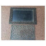Two Decorative Rubber Outdoor Mats