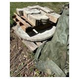 Cement Picnic Table with Benches unassembled