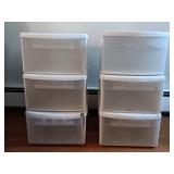 2 Sets Of Three Stackable White Organizing