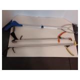 Three Reacher Grabber Tools Various Lengths