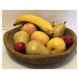 Vintage decorative centerpiece,  wooden bowl