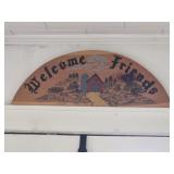 Welcome Friends Wooden Sign, Handpainted.