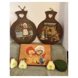 Vintage wooden lot with apple candles